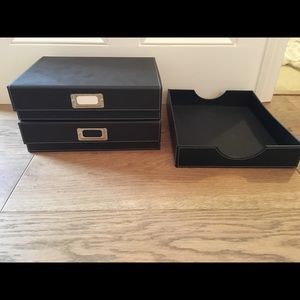 Leather office desk organizers supplies